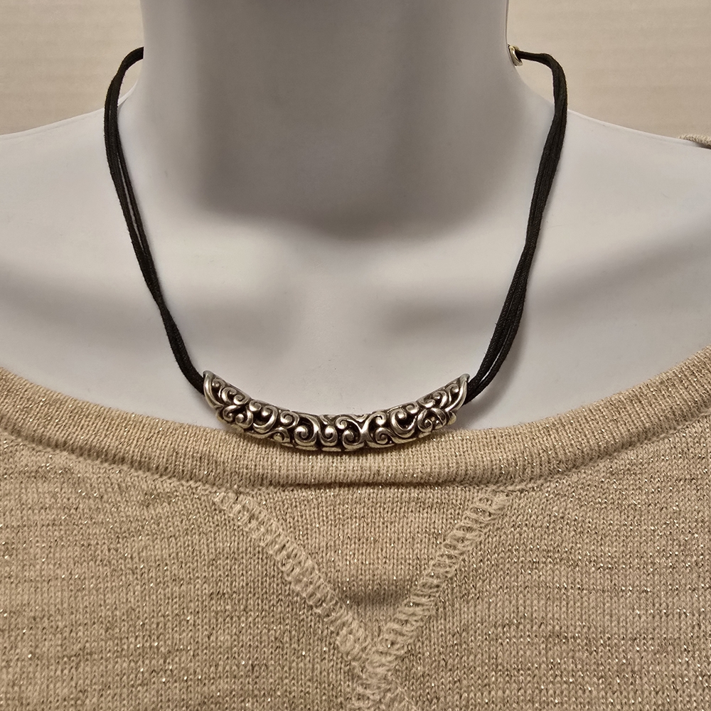 Brighton Contempo Bar Necklace with Black Cord